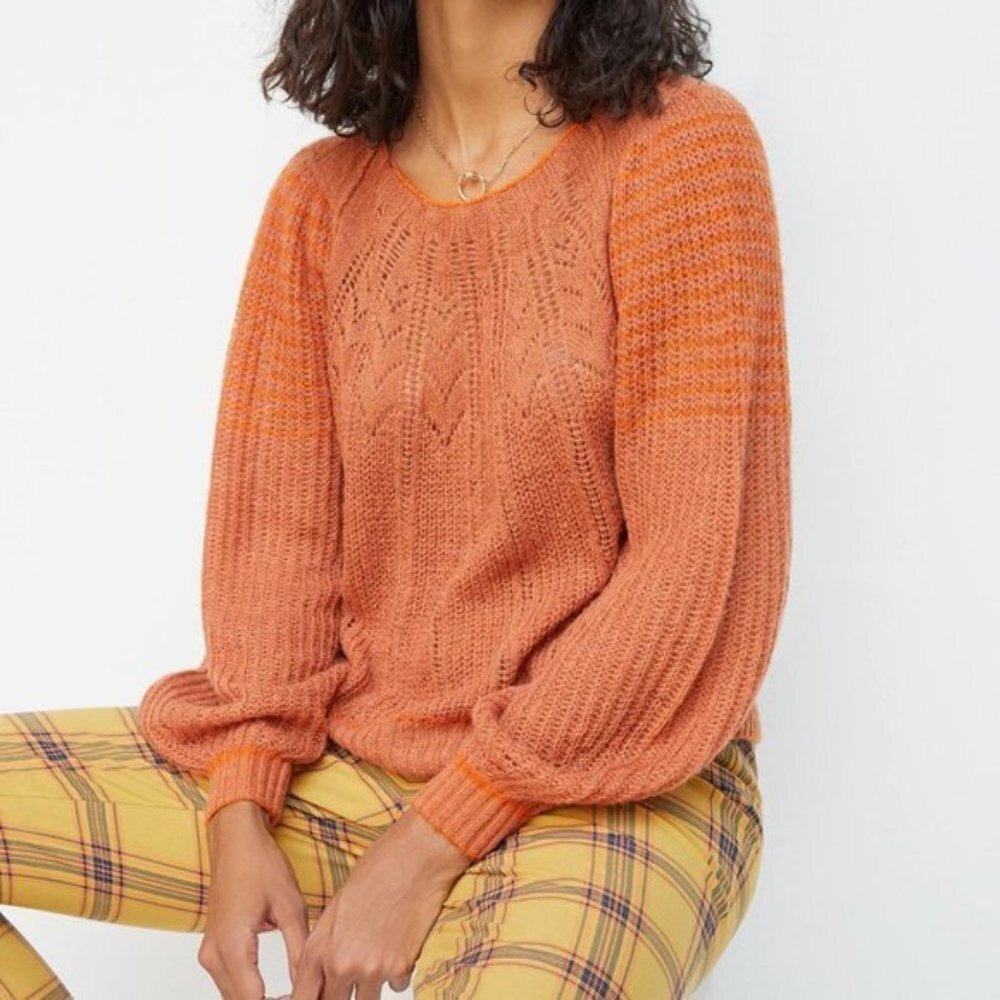 Anthropologie Maeve Lindsay Pointelle Wool Alpaca‎ Sweater